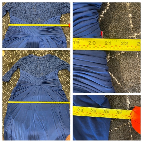 NWT! Adrianna Papell navy lace gown - Picture 7 of 10